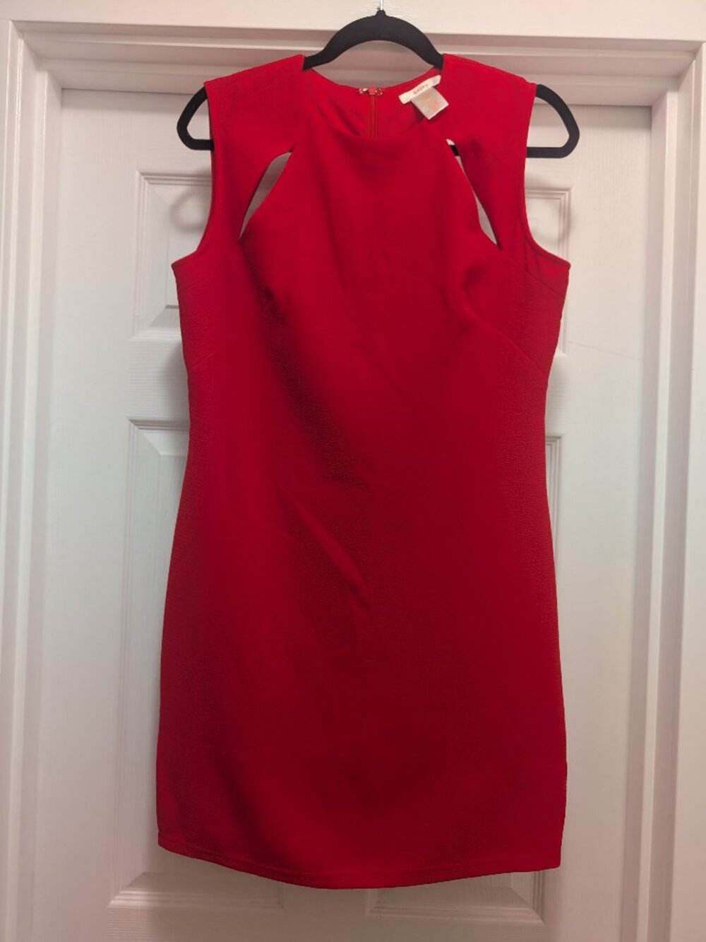 Esley women's dress - red with collar cutouts, size M